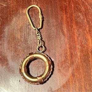 Brass and Copper Safety Life Preserver Keychain Keyring Great Condition